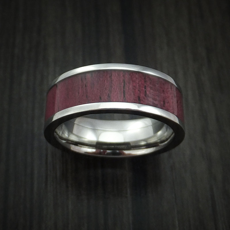 Minter & Richter - PROMISED LAND GOLDEN PROMISE | Purple Heart Wood &  Chrysocolla Stone - Unique Titanium Wedding Rings set